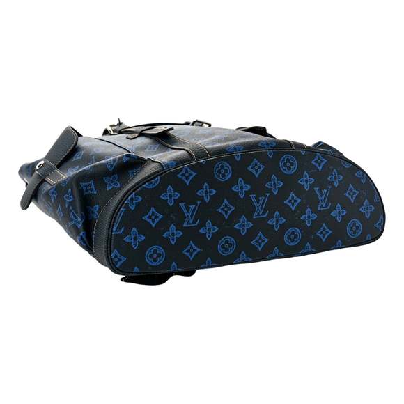 Louis Vuitton Blue Monogram LV Record Christopher MM - Picture 6 of 12